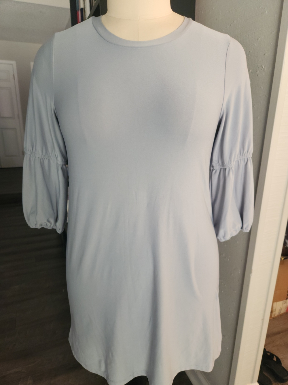 As U Wish Pale Blue Puff-Sleeve Tunic